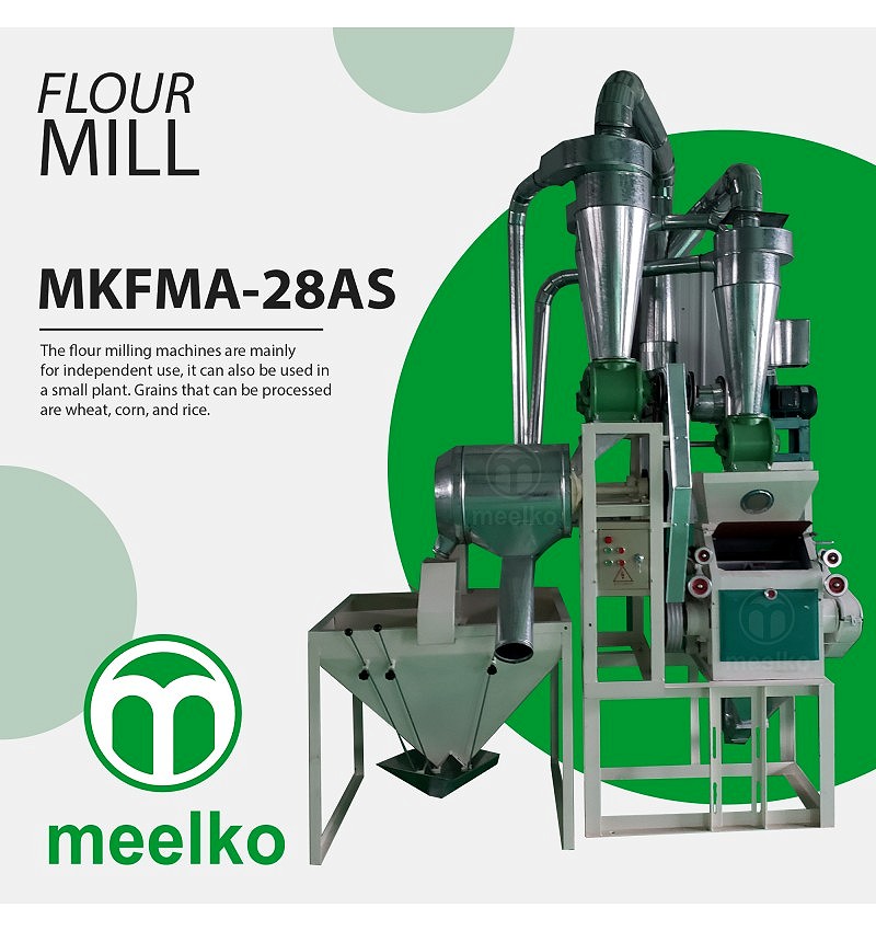 Imagen del producto Molino de Harina MKFMA-28AS Semiautomático de 100–120 kg/h - Meelko